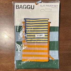 BAGGU Flat Pouch Set NWT Hotel Stripes